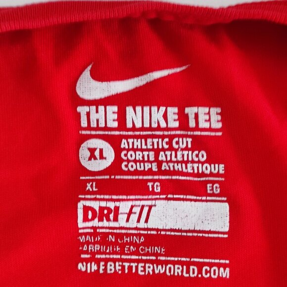 Nike Tee athletic cut dri-fit men's size XL red with graphic design - Picture 4 of 9